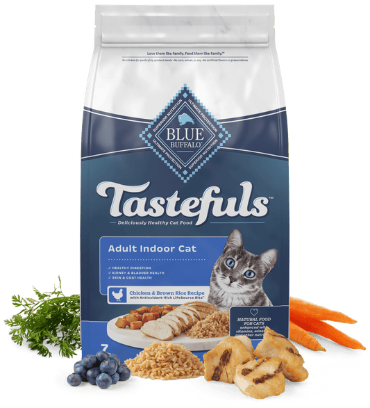 Blue Buffalo Blue Tastefuls Adult Indoor Cat Chicken & Brown Rice Dry Cat Food 
