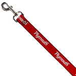 Dog Leash - PLYMOUTH Text Logo Red/White