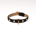 Load image into Gallery viewer, Leather Dog Collar in Black - Pearl, Made in Italy
