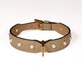 Load image into Gallery viewer, Leather Dog Collar in Mud - Pearl, Made in Italy
