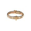 Load image into Gallery viewer, Leather Dog Collar in Mud - Pearl, Made in Italy
