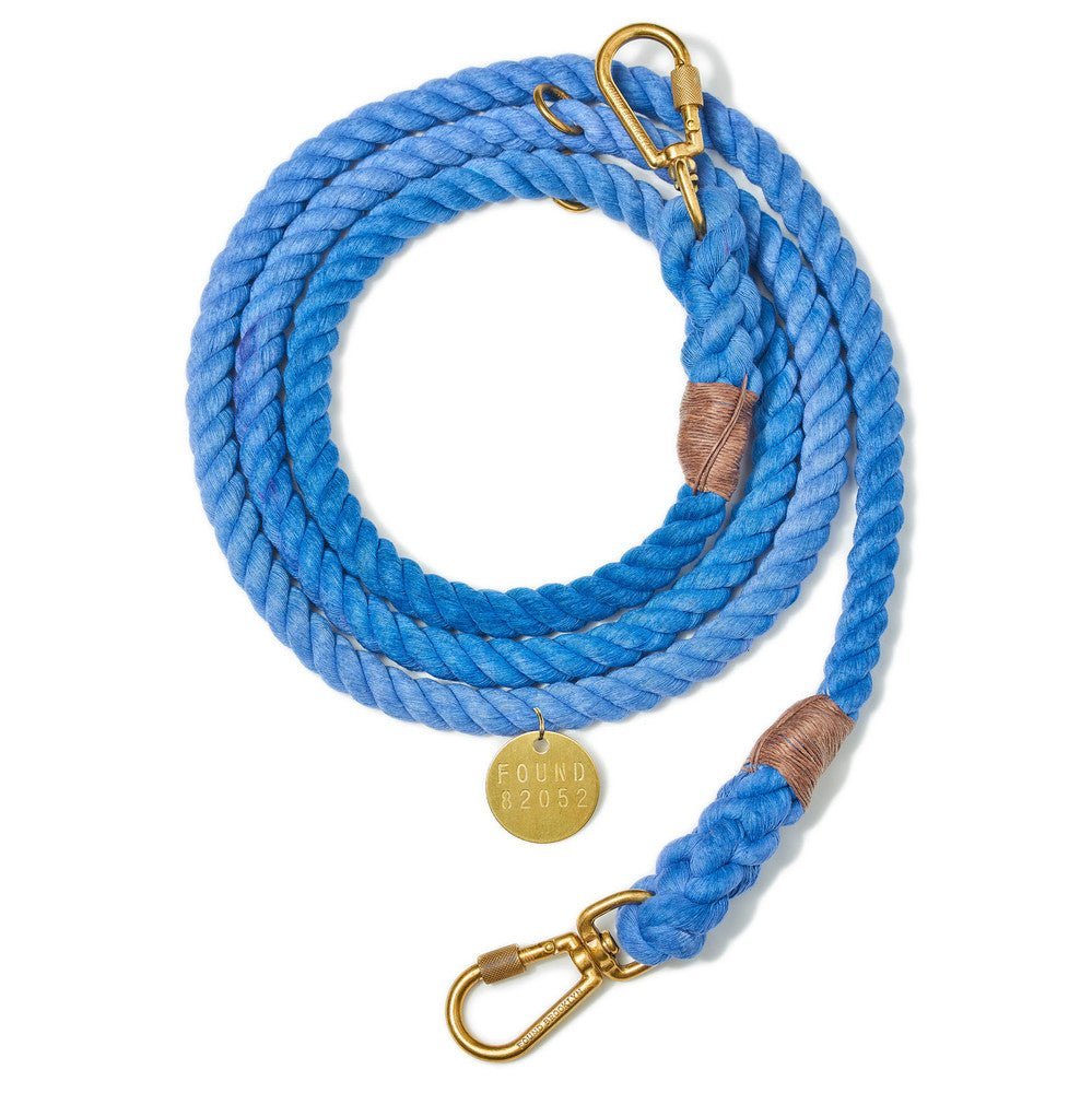 Shop Leashes Premium Periwinkle Cotton Rope Dog Leash, Adjustable - Found My Animal