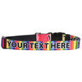 Load image into Gallery viewer, Personalized Rainbow Stripes Dog Collar
