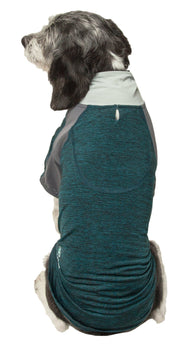 Pet Life ® Active 'Chewitt Wagassy' 4-Way-Stretch Yoga Fitness Long-Sleeve Dog T-Shirt