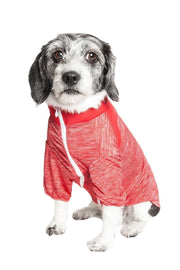 Pet Life ® Active 'Chewitt Wagassy' 4-Way-Stretch Yoga Fitness Long-Sleeve Dog T-Shirt