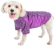 Pet Life ® Active 'Warf Speed' Heathered Ultra-Stretch Yoga Fitness Dog T-Shirt