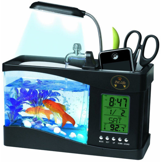 Pet Life ® All-In-One Digital Desktop Aquarium and Stationary Office Organizer