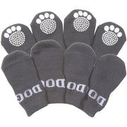 Pet Life ® Anti-Slip Rubberized Gripped Breathable Stretch Pet Dog Socks - Set of 4