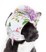Pet Life ®  'Botanic Bark' Floral UV Protectant Adjustable Fashion Canopy Brimmed Dog Hat Cap