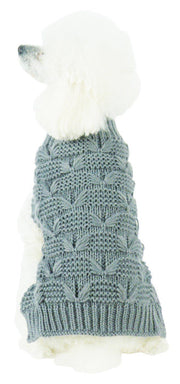 Pet Life ® Butterfly Stitched Heavy Cable Knitted Fashion Turtle Neck Dog Sweater