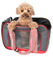 Pet Life ® 'Candy Cane' striped Fashion Designer Travel Pet Dog Carrier