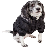 Pet Life ® Classic Metallic Fashion 3M Insulated Dog Coat Parka  w/ Removable Hood