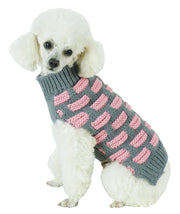Pet Life ® Fashion Weaved Heavy Knit Designer Ribbed Turtle Neck Dog Sweater
