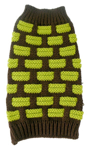 Pet Life ® Fashion Weaved Heavy Knit Designer Ribbed Turtle Neck Dog Sweater