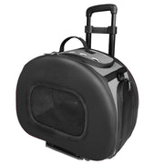 Pet Life ® 'Final Destination' Airline Approved 2-in-1 Tough-Shell Wheeled Collapsible Travel Fashion Pet Dog Carrier Crate