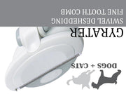 Pet Life ® 'Gyrater' Swivel Travel Grooming Deshedding Pet Comb