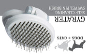 Pet Life ® 'Gyrater' Travel Self-Cleaning Swivel Grooming Pet Pin Brush