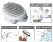 Pet Life ® 'Gyrater' Travel Self-Cleaning Swivel Grooming Slicker Pet Brush
