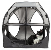 Pet Life ® 'Kitty-Play' Collapsible Travel Interactive Kitty Cat Tree Maze House Lounger Tunnel Lounge