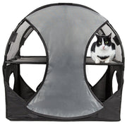 Pet Life ® 'Kitty-Play' Collapsible Travel Interactive Kitty Cat Tree Maze House Lounger Tunnel Lounge