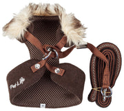Pet Life ® Luxe 'Furracious' 2-In-1 Adjustable Dog Harness and Leash with Detachable Fur Collar