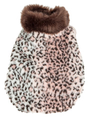 Pet Life ® Luxe 'Furracious' Cheetah Patterned Mink Designer Fashion Fur Dog Coat