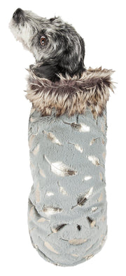 Pet Life ® Luxe 'Gold-Wagger' Gold-Leaf Fashion Designer Fur Dog Coat