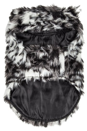 Pet Life ®  Luxe 'Paw Dropping' Designer Gray-Scale Tiger Pattern Mink Fur Dog Coat