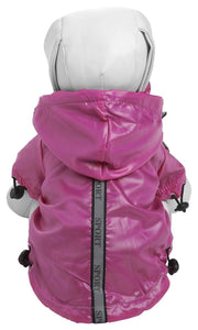Pet Life ® 'Reflecta-Sport' Multi-Adjustable Reflective Weather-Proof Dog Raincoat w/ Removable Hood
