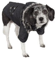 Pet Life ® 'Ruff-Choppered' Denim Fashioned Wool Dog Coat Jacket