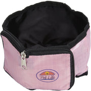 Pet Life ® Wallet Folding Waterproof Zippered Folding Pet Travel Cat and Dog Bowl