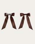 Load image into Gallery viewer, Petite Bow Clips - Cocoa
