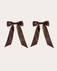 Load image into Gallery viewer, Petite Bow Clips - Cocoa
