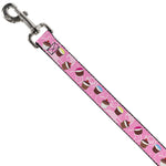 Dog Leash - Cupcake Swirls Pink/Multi Color