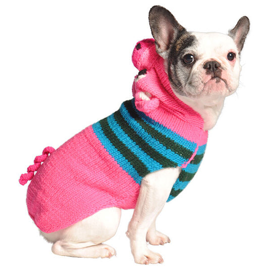 Pink Piggy Hoodie Dog Sweater