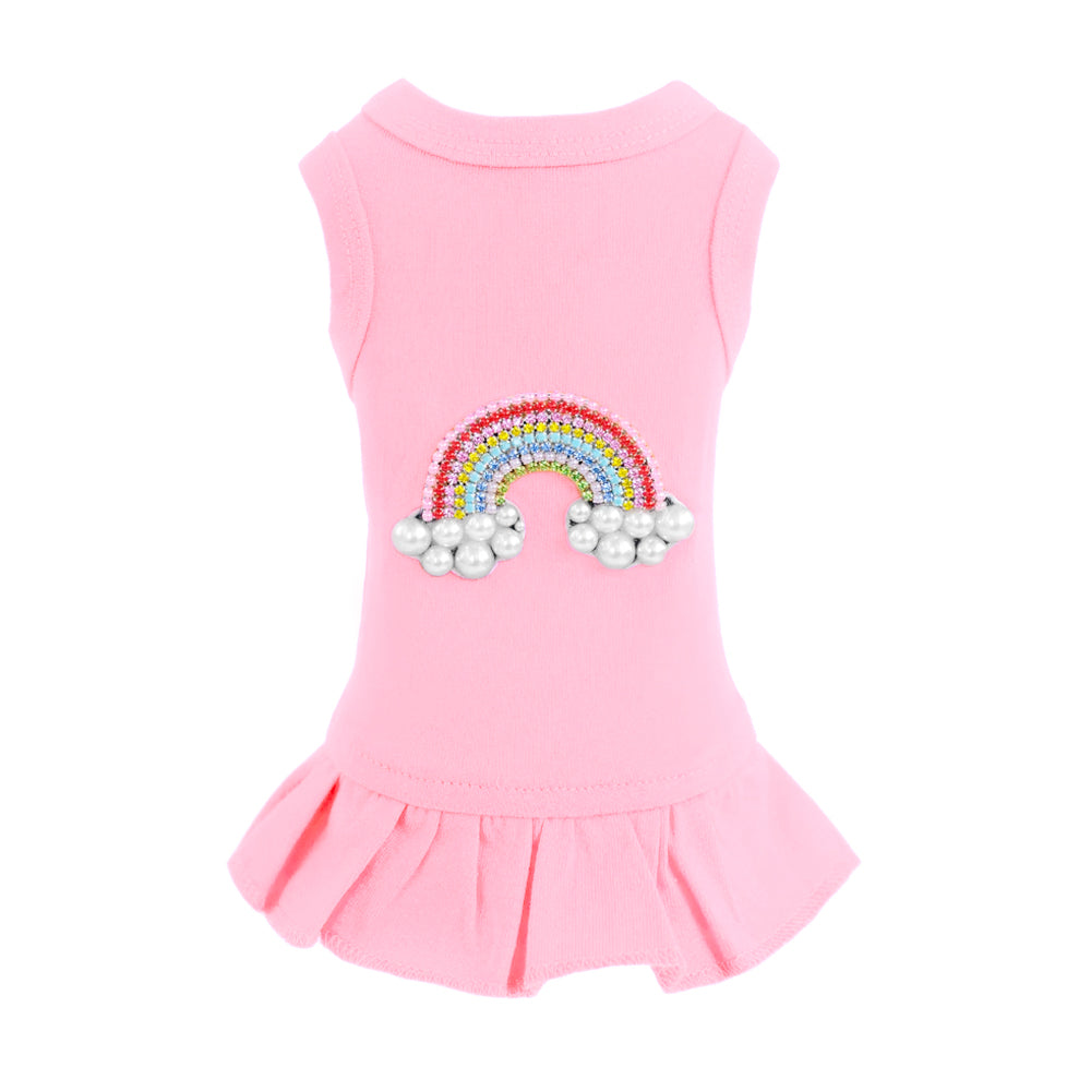 Rainbow Dog Cotton Crystal Dress - Designer Dog Clothes from Southlake Paws