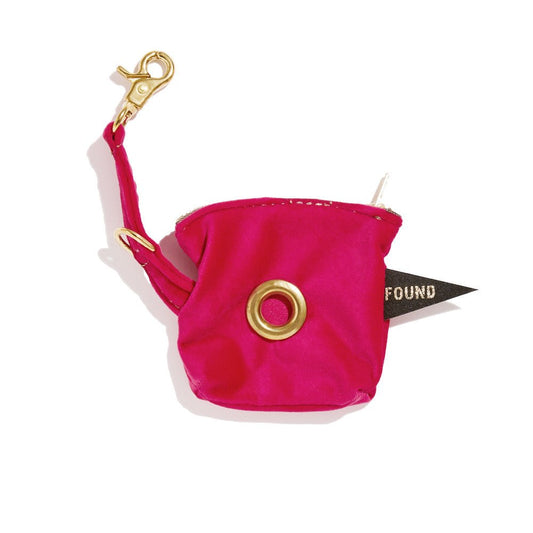 Poop Bag Pouches Premium Pink Velvet Poop Bag Pouch