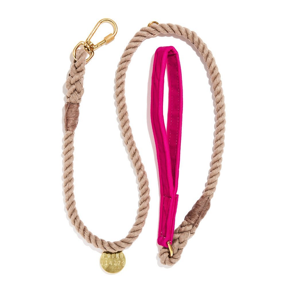 Standard 5ft Leads Premium Pink Washable Velvet Animal Leash