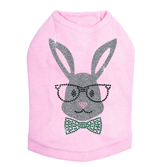 Bunny with Glasses and Bow Tie - Dog Tank for dogs