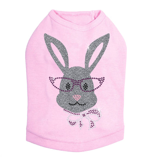 Girl Bunny with Glasses and Bow - Dog Tank for dogs