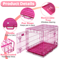 Load image into Gallery viewer, 24-42" Collapsible Pink Dog Crate RED24-42
