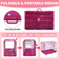 Load image into Gallery viewer, 24-42" Collapsible Pink Dog Crate RED24-42

