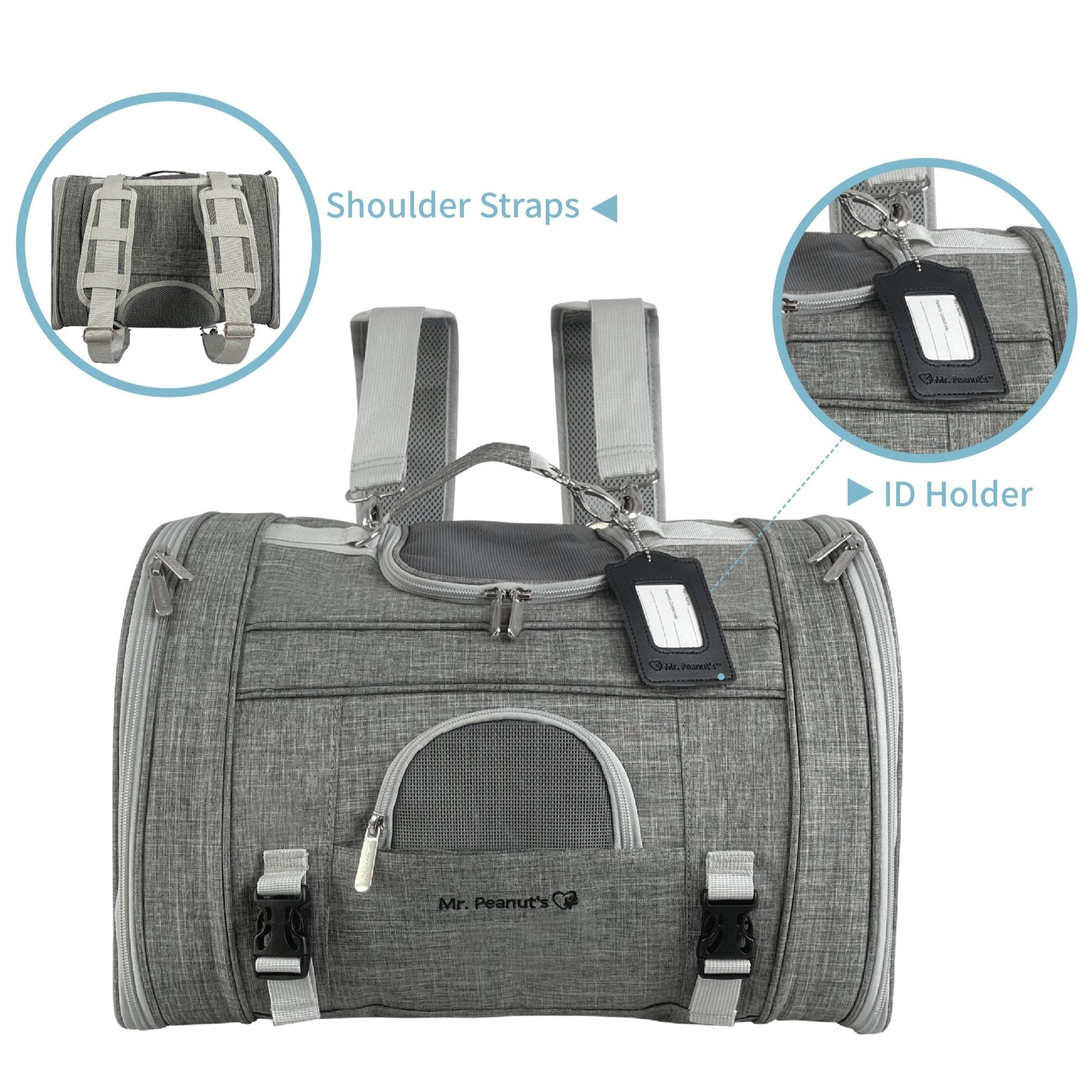 Mr. Peanut's Monterey Series Airline Compliant Horizontal Backpack Pet Carrier - Southlake Paws