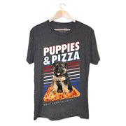 Puppies & Pizza | Gift for Dog Owner | Soft Cotton Uni-Sex Tee