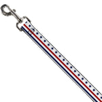 Dog Leash - Americana Stars & Stripes7 White/Blue/Red