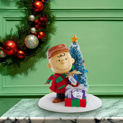 Kurt Adler 4.5-Inch Fabric Mache Peanuts© Charlie Brown With Tree Table Piece