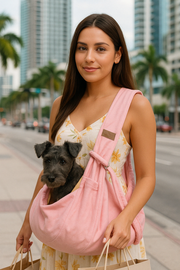 Parisian Pet 'Sling Carrier' for Dogs & Cats – Travel-Friendly, Stylish Pink Sling Carrier for Pets