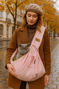 Load image into Gallery viewer, Parisian Pet 'Sling Carrier' for Dogs & Cats – Travel-Friendly, Stylish Pink Sling Carrier for Pets
