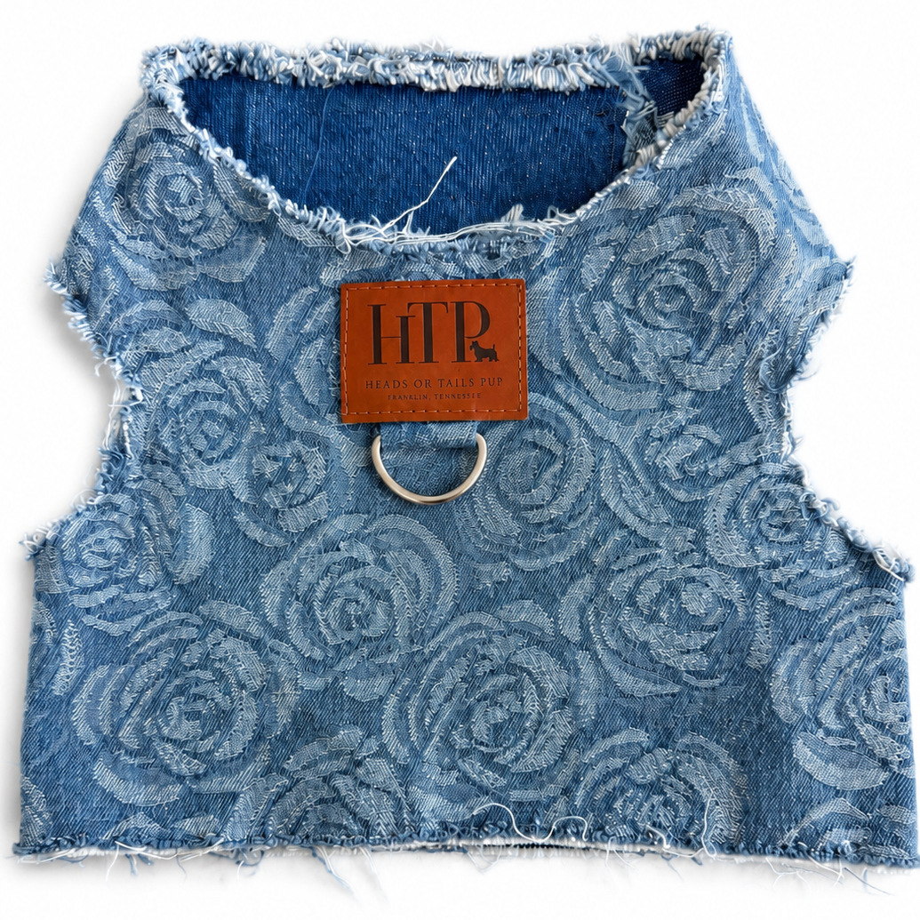 Printed Rose Denim Harness