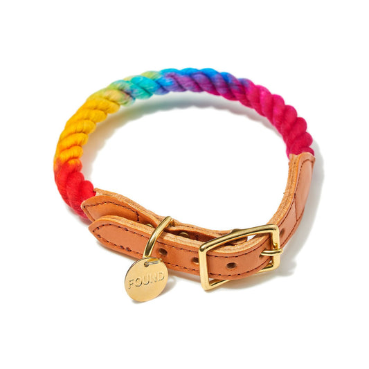 Dog Collars Premium Prismatic Ombre Cotton Rope Cat & Dog Collar